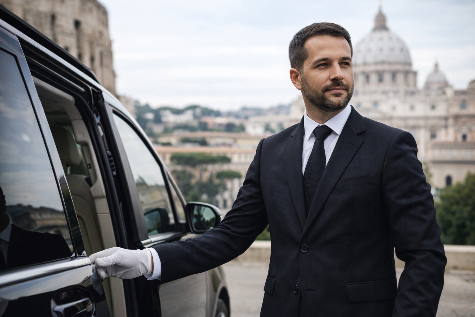 Professional chauffeur in Italy